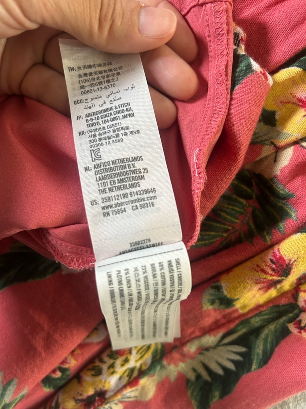 Hollister linen blend Pink Floral Tie-Front Mini Dress - Picture 11 of 12